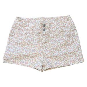 NO BOUNDARIES Women Floral Print High Waist Denim Shorts Size‎ 17